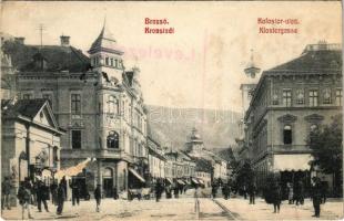 1908 Brassó, Kronstadt, Brasov; Kolostor utca / Klostergasse / street view (r)