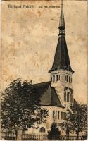 1913 Piski, Simeria; Református templom. Adler Árthur fényképész / Calvinist church (ázott / wet damage)