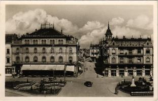 Nagyvárad, Oradea; Pannónia és Emke paloták, szálloda, automobil / palace, hotel, automobile (EK)