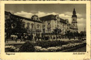 1943 Nagyvárad, Oradea; Szent László tér, üzletek / square, shops (EB)