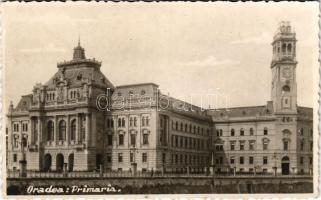 1940 Nagyvárad, Oradea; Primaria / Városháza / town hall. photo + "1940 Nagyvárad visszatért" So. Stpl.