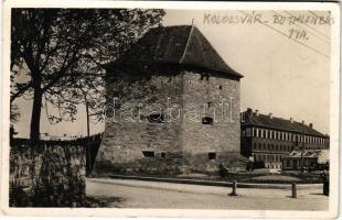 1941 Kolozsvár, Cluj; Bethlen-bástya / bastion tower (ragasztónyom / glue marks)