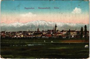 1916 Nagyszeben, Hermannstadt, Sibiu; látkép / general view (lyuk / pinhole)