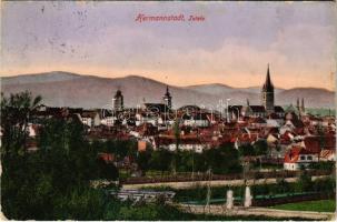 1915 Nagyszeben, Hermannstadt, Sibiu; Totale / látkép / general view (kis szakadások / small tears)
