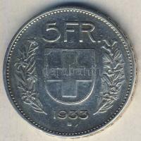 Svájc 1933B 5Fr Ag T:3