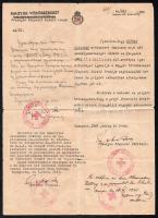 1920 Győr, fényképes igazolójegy Gróf Endréné tanítónő részére, bélyegzésekkel + 1945.VI.5. A Magyar...