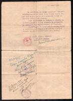 1920 Győr, fényképes igazolójegy Gróf Endréné tanítónő részére, bélyegzésekkel + 1945.VI.5. A Magyar...