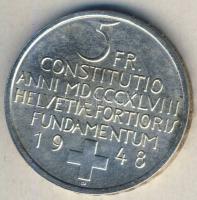 Svájc 1948. 5Fr Ag "100 éves az Alkotmány" T:2