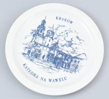 Krakkói emlék tányér, jelzés nélkül, kis kopásokkal, d: 18 cm