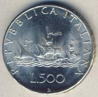 Olaszország 1966. 500L Ag "Kolombusz hajója" T:2