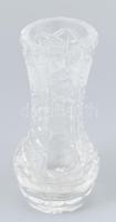 Ólomkristály váza, kopásokkal, m: 14 cm