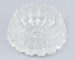 Ólomkristály hamutál, kopásokkal, d: 9 cm