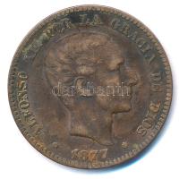 Spanyolország 1870OM 10c bronz XII. Alfonz T:2 Spain 1870OM 10 Centimos bronze Alfonso XII C:XF Krause KM#675