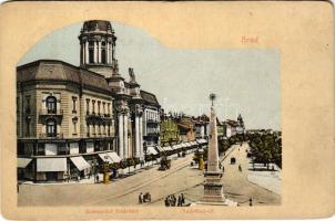 1911 Arad, Andrássy tér, Központi divatáruház, autóbusz, üzletek. Kerpel Izsó kiadása / square, shops, autobus (EB)