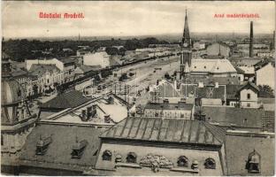 1910 Arad, Fő tér madártávlatból. Ruhm Ödön felvétele / main square