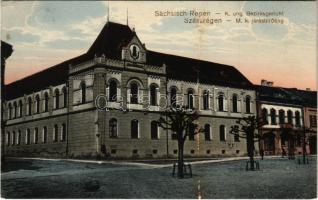 1916 Szászrégen, Reghin; K. ung. Bezirksgericht / M. kir. Járásbíróság / district court (felszíni sérülés / surface damage)