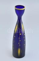 Parádi üveg váza, jelzés nélkül, kopásokkal, m: 25,5 cm