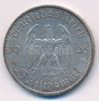 Német Harmadik Birodalom 1935A 5M Ag "Potsdami Garrison templom" T:2- patina, ph, karc
Ge...