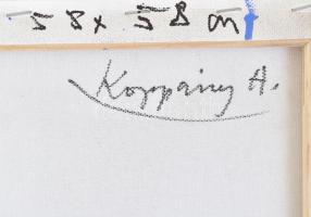 Koppány Attila (1947-): K43. Akril, vászon. Jelezve a hátoldalon. Fakeretben. 58x58 cm