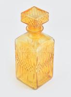 Narancs Whiskey üveg, kopásokkal, m: 23,5 cm