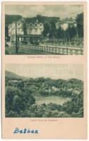 1940 Szováta-fürdő, Bai Sovata; Hotelul Bailor si Vila Siesta, Lacul Ursu cu Casinoul / szálló és villa, tó és kaszinó / hotel and villa, lake, casino