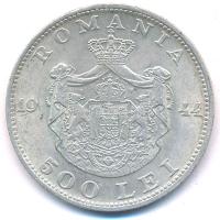 Románia 1944. 500L Ag "I. Mihály" T:2
Romania 1944. 500 Lei Ag "Mihai I" C:XF
...