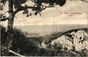 1912 Rév, Vad, Vadu Crisului; Zichy cseppkőbarlang, kilátás. EKE kiadása / Pestera / stalactite cave (EK)