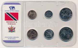 Trinidad és Tobago 1995-2007. 1c-1$ (6xklf) forgalmi összeállítás sérült műanyag tokban T:1-2 Trinidad & Tobago 1995-2007. 1 Cent - 1 Dollar (6xdiff) coin set in damaged plastic case C:UNC-XF