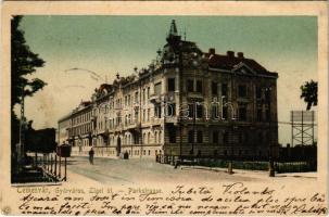 1903 Temesvár, Timisoara; Gyárváros, Liget út, villamos / Fabric, street, tram (r)