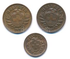 Svájc 1929B 2r bronz + 1937B 1r bronz + 1941B 2r Br T:1-,2 Switzerland 1929B 2 Rappen bronze + 1937B...