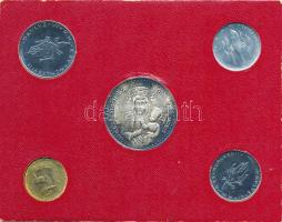 Vatikán 1976-1977. 10L + 20L + 50L + 100L + "II. János Pál" ezüstözött, kétoldalas fém eml...