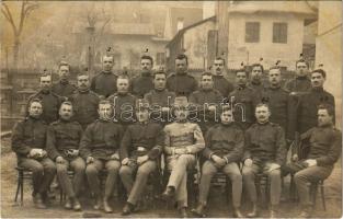 1910 Brassó, Kronstadt, Brasov; osztrák-magyar katonák csoportja / Austro-Hungarian K.u.K. military, group of soldiers. Ambrusz Antal photo
