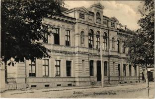 1915 Feketehalom, Zeiden, Codlea; Evangélikus iskola / Schule / school (EB)
