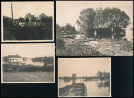 cca 1920-1930 Dunai árvíz, 6 db fotó, némelyiken törésnyom, 8×11 és 11,5×16 cm