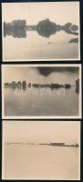 cca 1920-1930 Dunai árvíz, 6 db fotó, némelyiken törésnyom, 8×11 és 11,5×16 cm