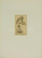 1936 Ék Sándor (1902-1975) Alak tanulmány (ceruza, papír) (az 1972-es műcsarnoki gyűjteményes kiállítás anyagából) 18x28cm