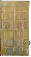 17db-os vegyes, nagyrészt külföldi érme és emlékérem tétel kisalakú műbőr berakóba rendezve, közte t...