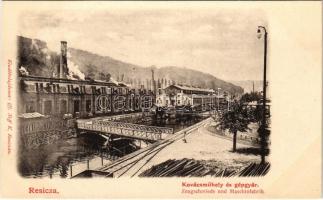 Resicabánya, Resicza, Recita, Resita; Kovácsműhely és gépgyár. Ifj. Neff K. kiadása / Zeugschmiede und Maschinenfabrik / ironworks, blacksmith workshop and machine factory