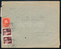 1946 (15. díjszabás) Levél 19 db bélyeggel (3 féle kiadásból) Lakról Mátészalkára