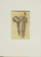 Ék Sándor (1902-1975) Alak tanulmány (ceruza, papír) (az 1972-es műcsarnoki gyűjteményes kiállítás anyagából) 25x43cm paszpartuban