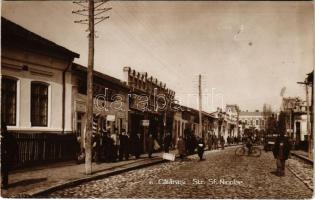 Calarasi, Strada Sf. Nicolae, Levi & Todor Velicu / street, shops