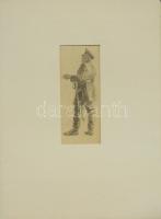 1935 Ék Sándor (1902-1975) Tanulmány (ceruza, papír) (az 1972-es műcsarnoki gyűjteményes kiállítás anyagából) 31x45 cm paszpartuban