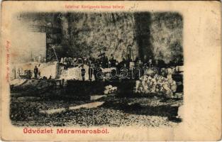 1903 Aknaszlatina, Akna Slatina, Slatinské Doly, Szolotvino, Solotvyno (Máramaros); Kunigunda bánya, belső. Berger Miksa kiadása / mine, interior (Rb)