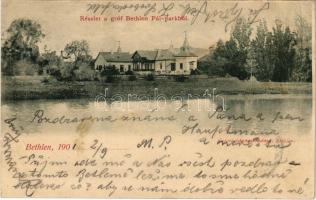 1901 Bethlen, Beclean; Bethlen Pál gróf kastélya és park. Kajári István kiadása / castle park (EK)