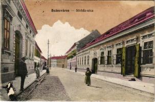 1916 Szászváros, Broos, Orastie; Sörház utca / street view (felületi sérülés / surface damage)