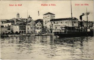 Rab, Arbe; port and steamship (EK)