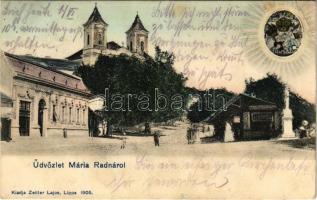 1906 Máriaradna, Mária-Radna, Radna (Lippa, Lipova); utca, templom. Zeitler Lajos kiadása / street, church (EK)