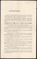 1935 Debrecen, a Revíziós Liga (ill. egyéb, irredenta törekvésű szervezetek) helyi elnökségi tagjainak nyílt levele az országos szervezet elnökségéhez, amelyben a területi revíziós tárgyalások szervezett támogatására buzdítanak. 2 p.