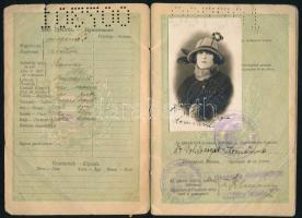 1929 Bp., Magyar Királyság által kiállított fényképes útlevél