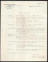 1942 Bp., Dr. Krivoss Árpád ügyvéd önéletrajza, saját kezű aláírásával, fejléces papíron